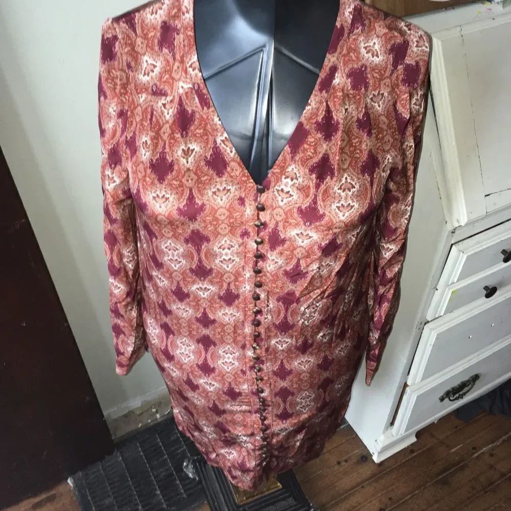 Club Monaco silk paisley size 0 tunic/mini dress